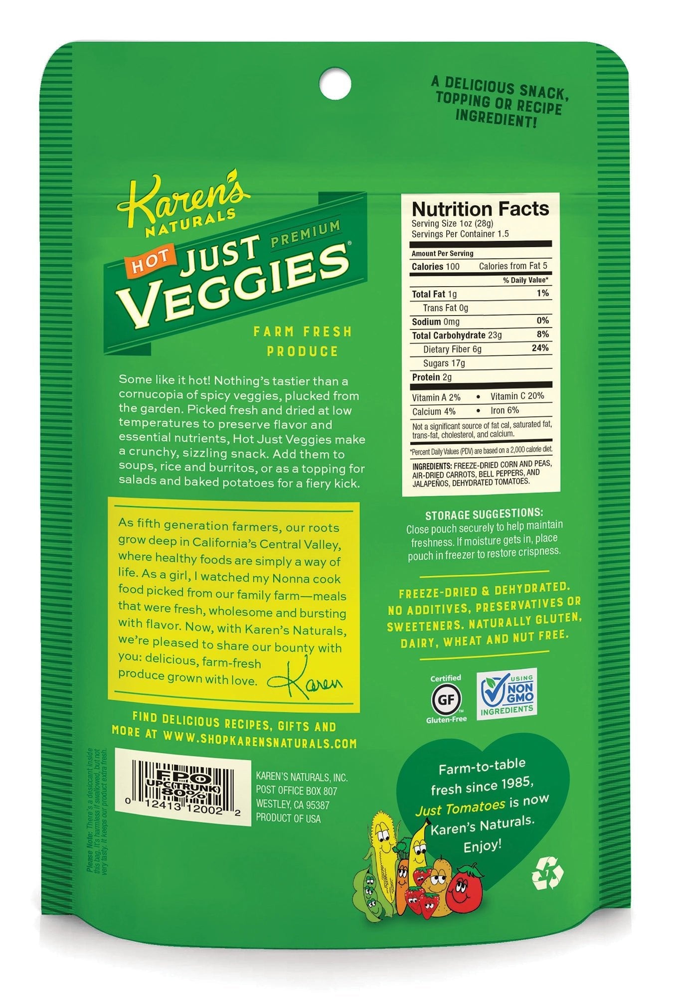 Just Hot Veggies - Karen's Naturals
