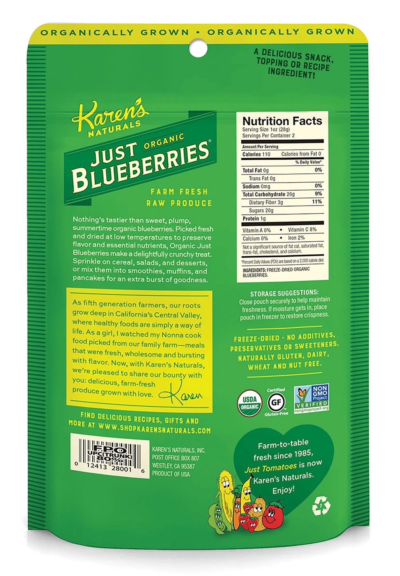 Organic Just Blueberries - Karen's Naturals