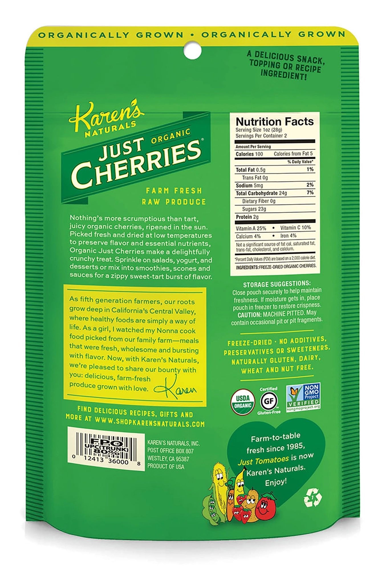 Organic Just Cherries - Karen's Naturals
