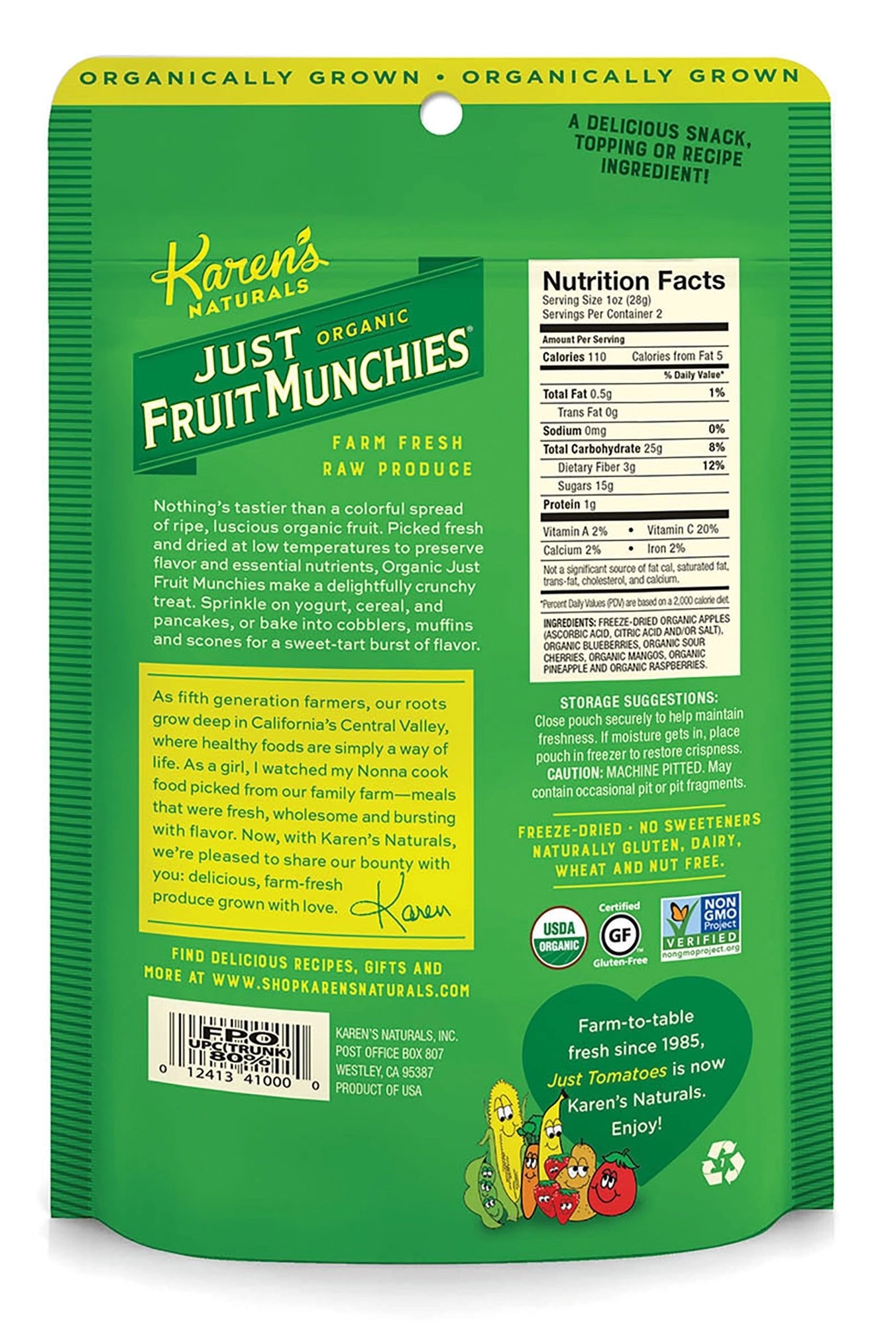 Organic Just Fruit Munchies - Karen's Naturals