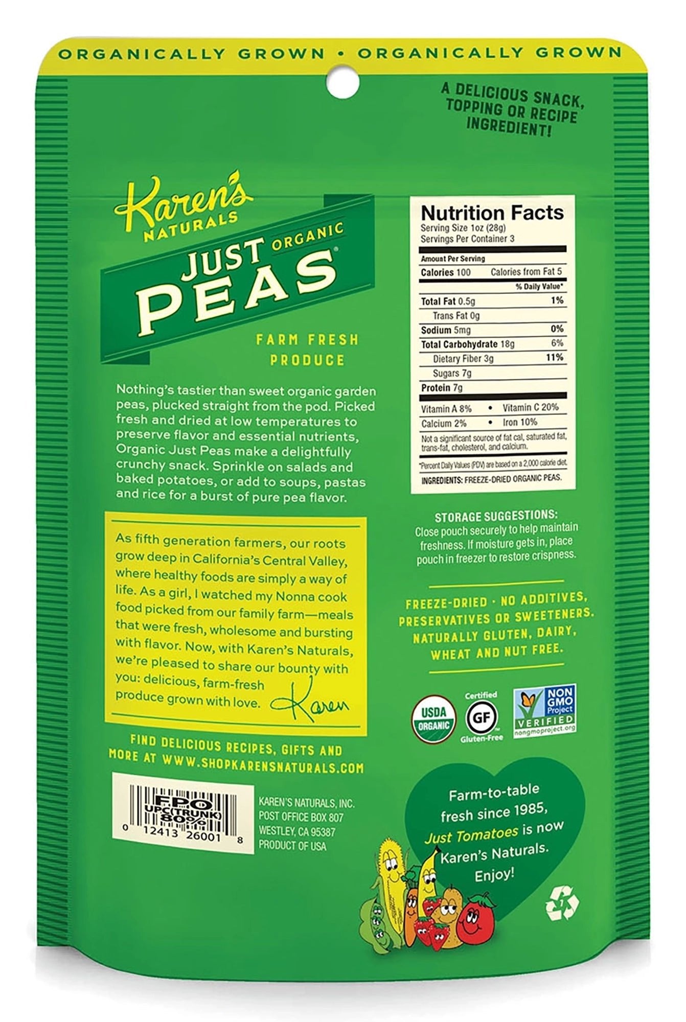 Organic Just Peas - Karen's Naturals