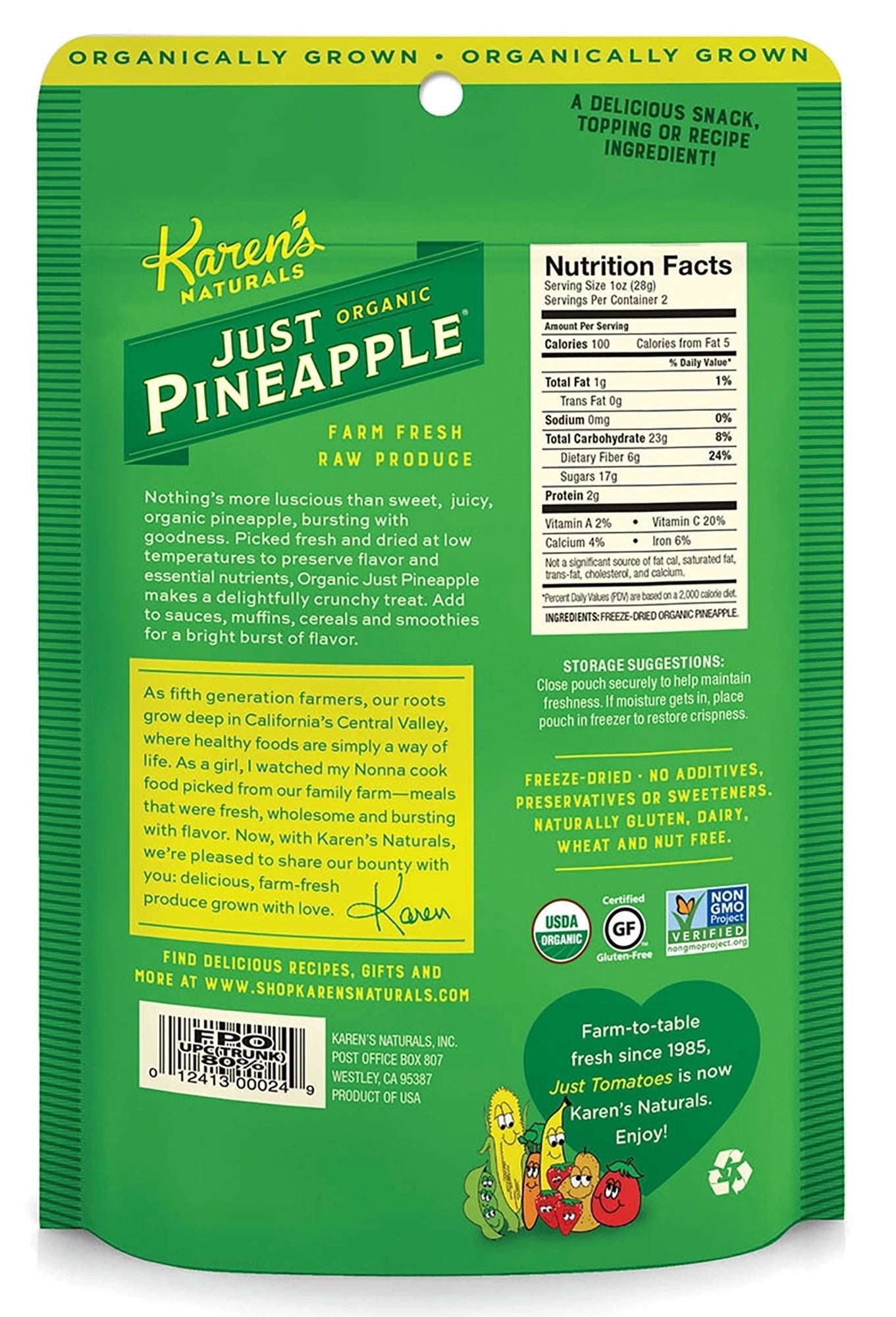 Organic Just Pineapple - Karen's Naturals