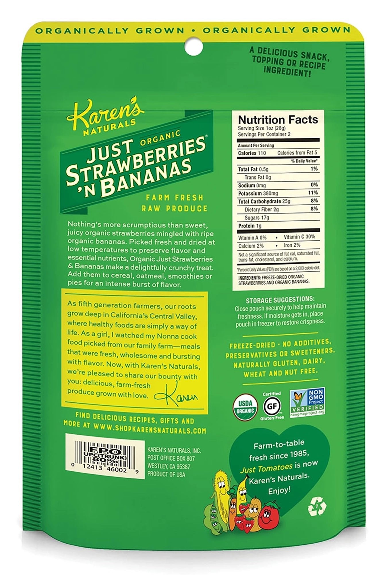 Organic Just Strawberries 'n Bananas - Karen's Naturals